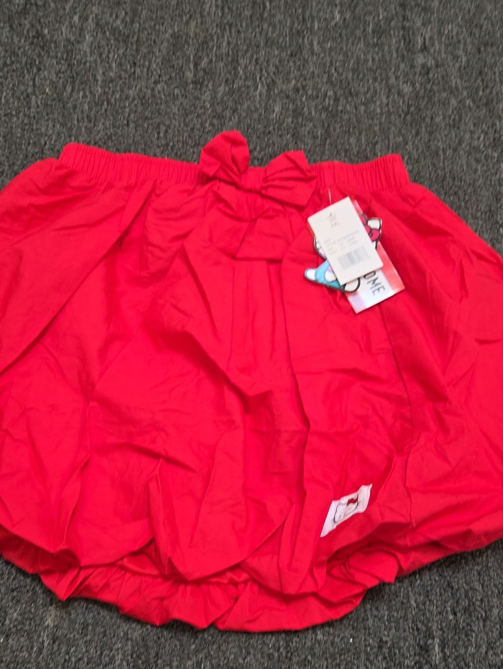 (#1C) Red Bow-Accent Bubble Skirt - Women